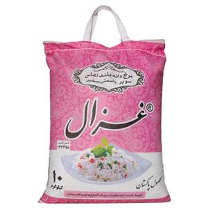 برنج پاکستانی دانه بلند غزال صورتی کیسه 10 کیلویی