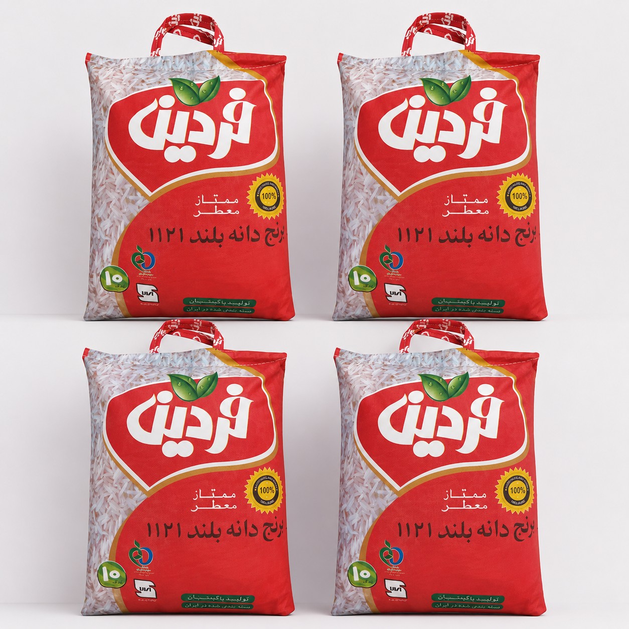 برنج پاکستانی دانه بلند فردین 10 کیلوگرم بسته 4 عددی