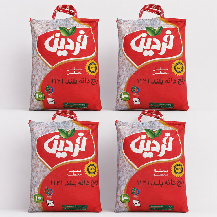 برنج پاکستانی دانه بلند فردین 10 کیلوگرم بسته 4 عددی
