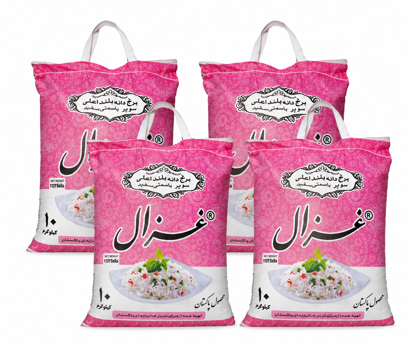 برنج پاکستانی دانه بلند غزال 10 کیلوگرم بسته 4 عددی