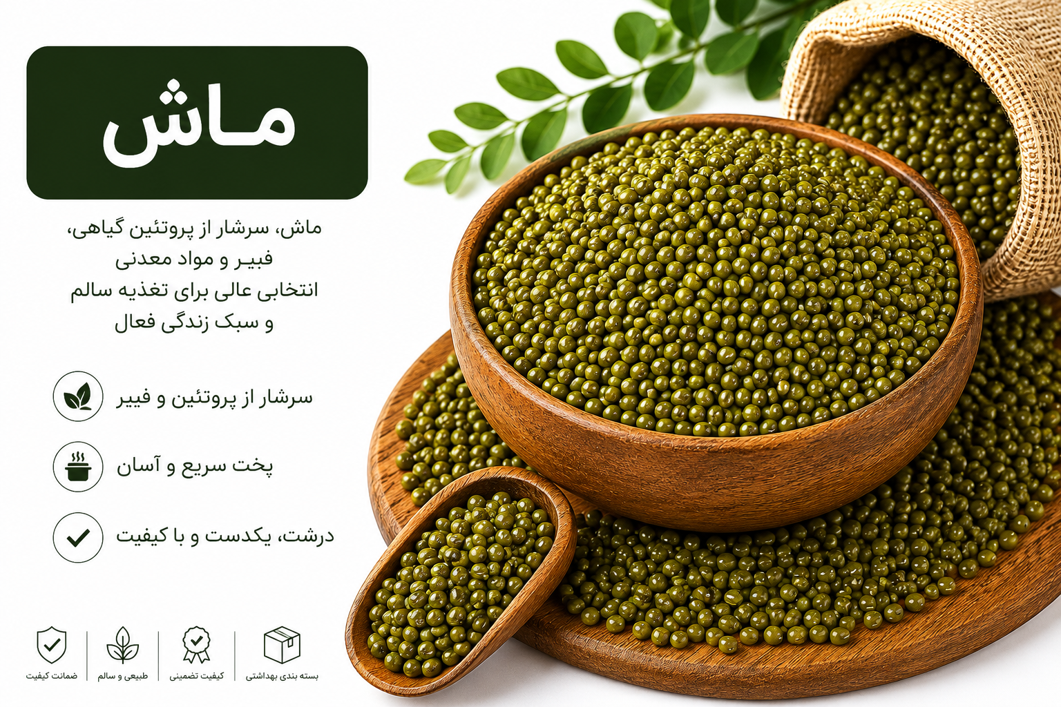 ماش دستچین خارجی اعلا وزن 1000 گرم