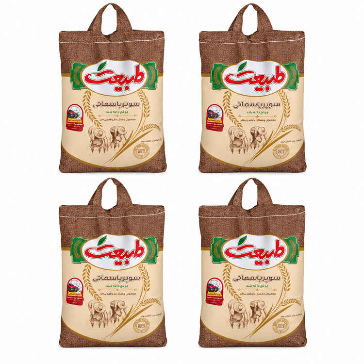 برنج پاکستانی سوپر باسماتی طبیعت کیسه 10 کیلوگرم بسته 4 عددی