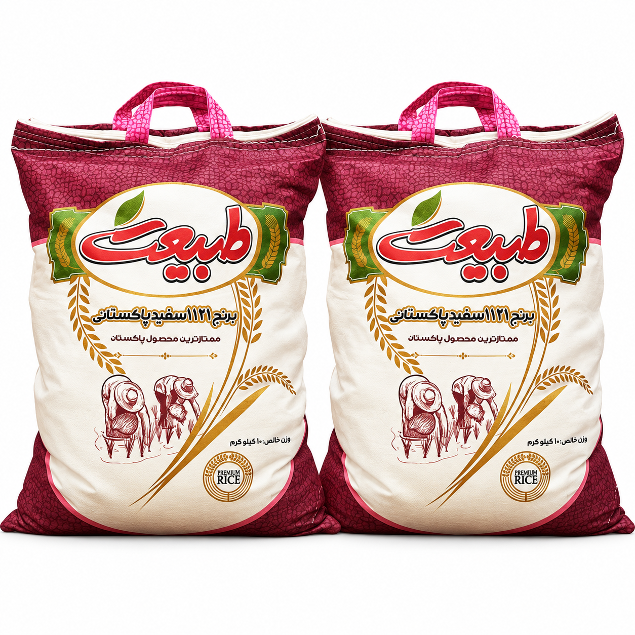 برنج پاکستانی طبیعت دانه بلند کیسه 10 کیلویی بسته 2 عددی
